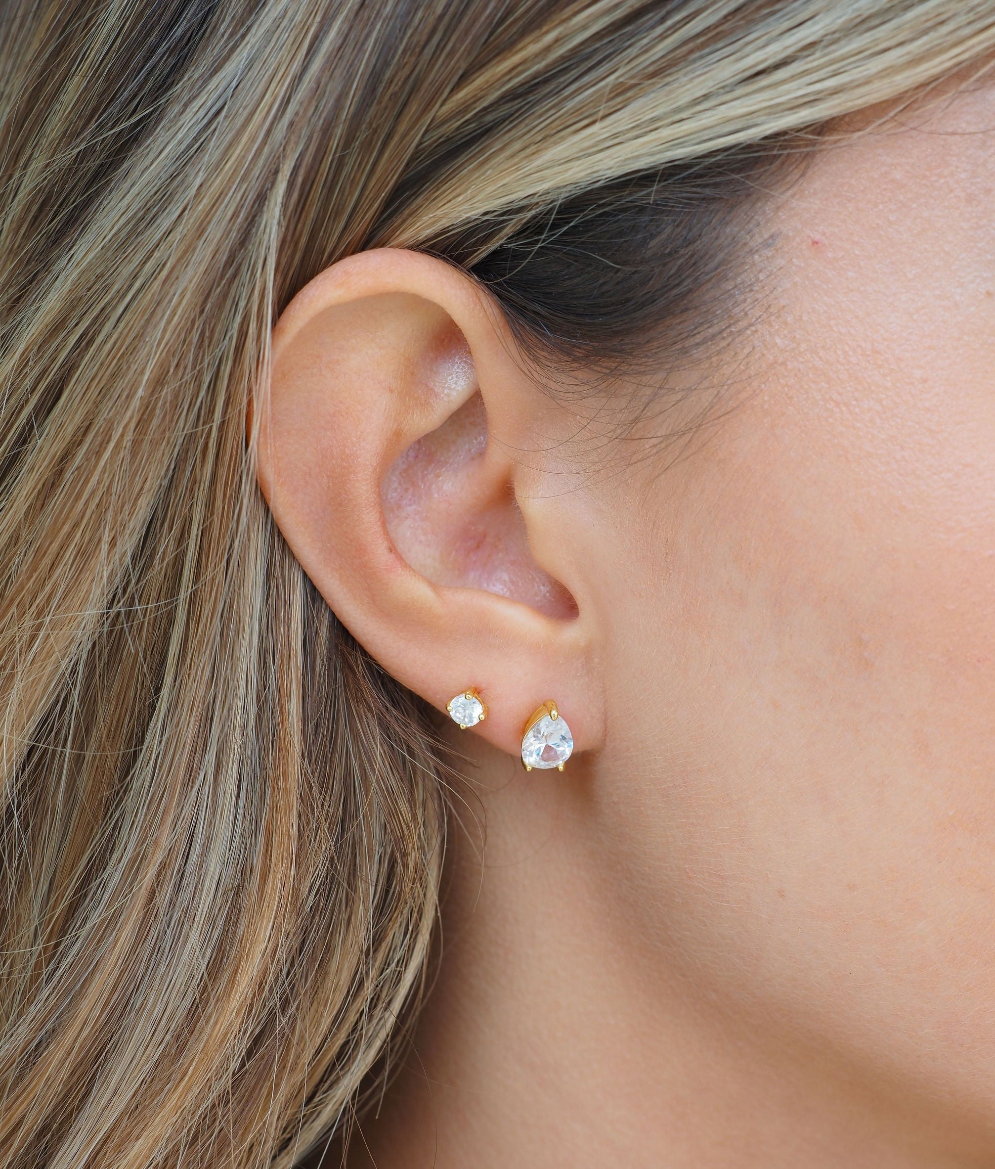 Gold Teardrop Stud Earrings for Women - Elegant Dangle Earrings for Daily Wear, Parties & Special Occasions