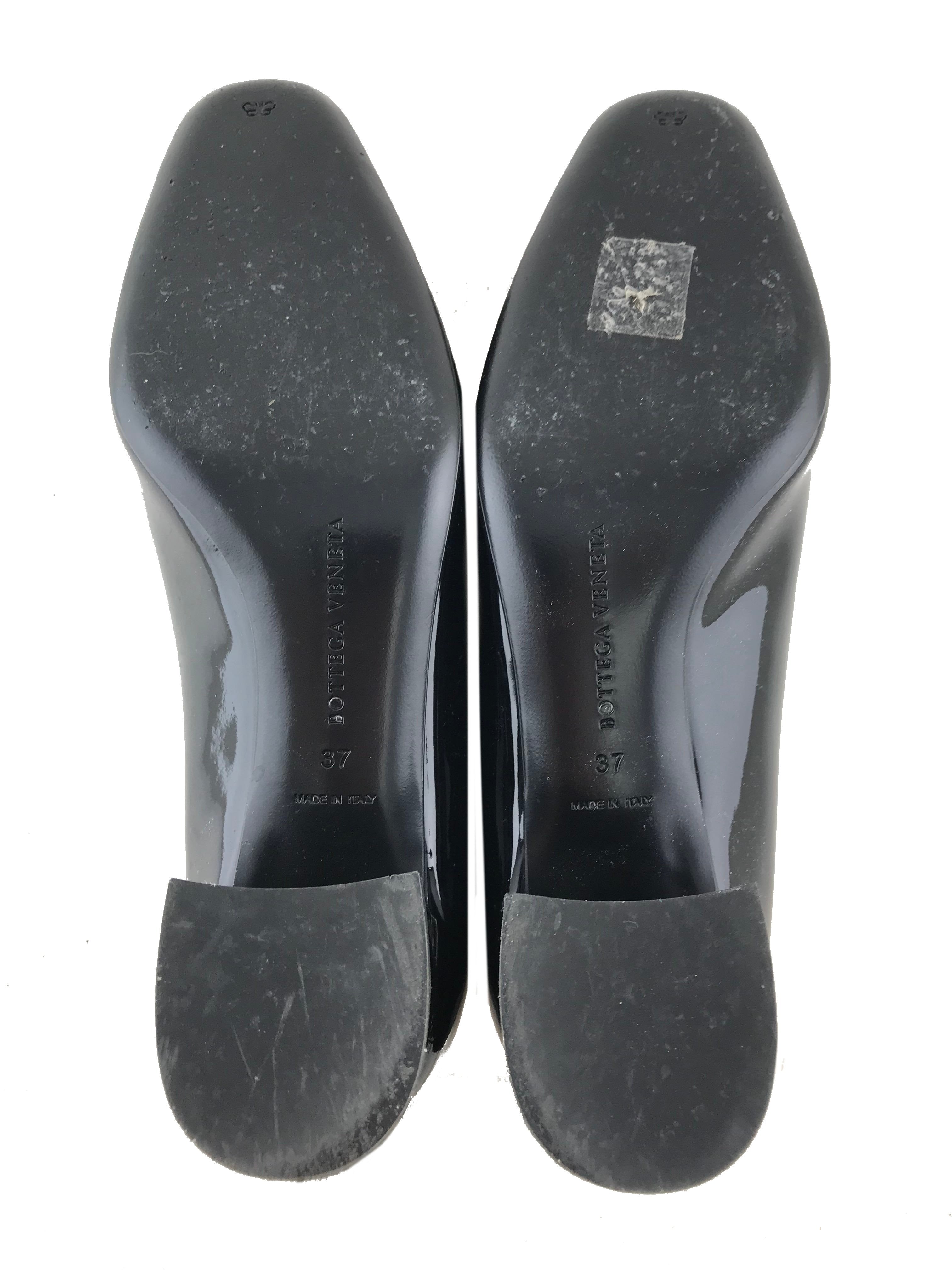 Bottega Veneta Intrecciato Patent Leather Pumps - Women's Size 7 US (EU 37) - Elegant High Heels for Office, Party & Special Occasions