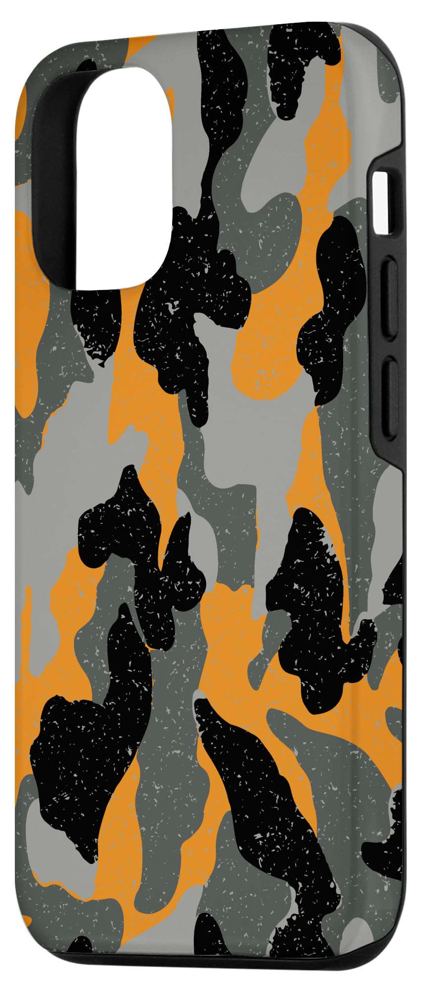 iPhone 12/12 Pro Camouflage Phone Case - Durable Hunter Orange Black Grey Camo Cover | Perfect for Outdoor Adventures, Hunting & Military Enthusiasts
