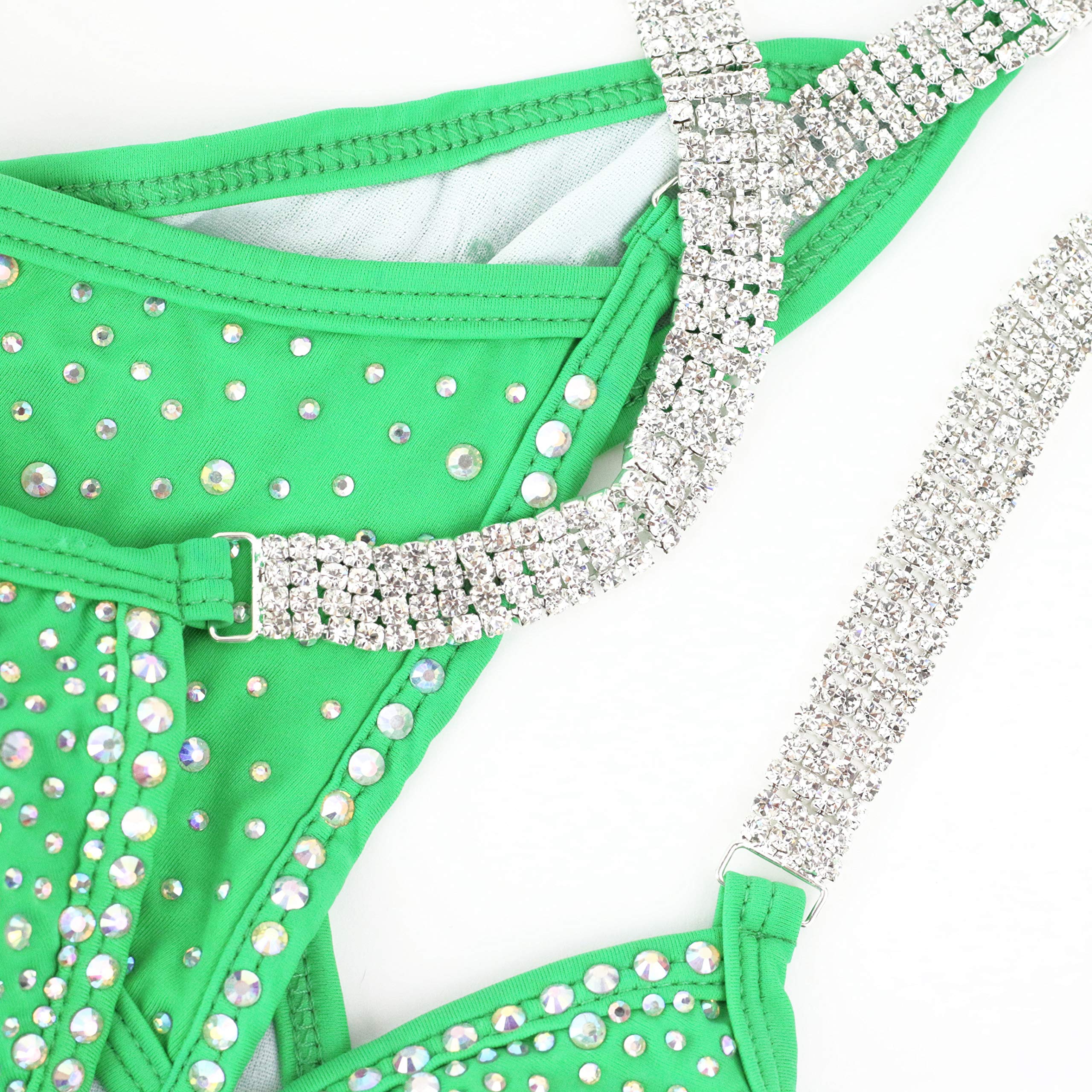 Women's Green Bikini Competition Suit - High Performance Swimwear for Bodybuilding, Fitness Shows & Beach Vacations
