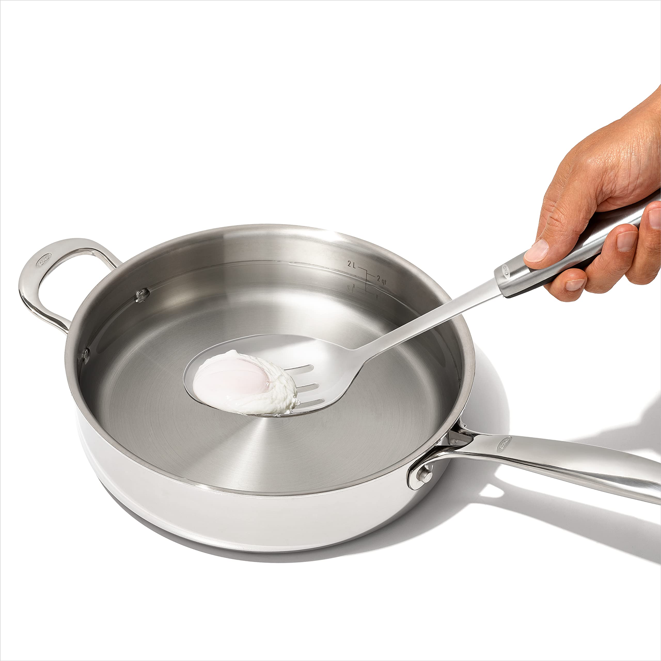 OXO Stainless Steel Slotted Cooking Spoon - Durable Kitchen Utensil for Stirring, Serving & Mixing - Perfect for Soups, Sauces & Pasta Dishes
