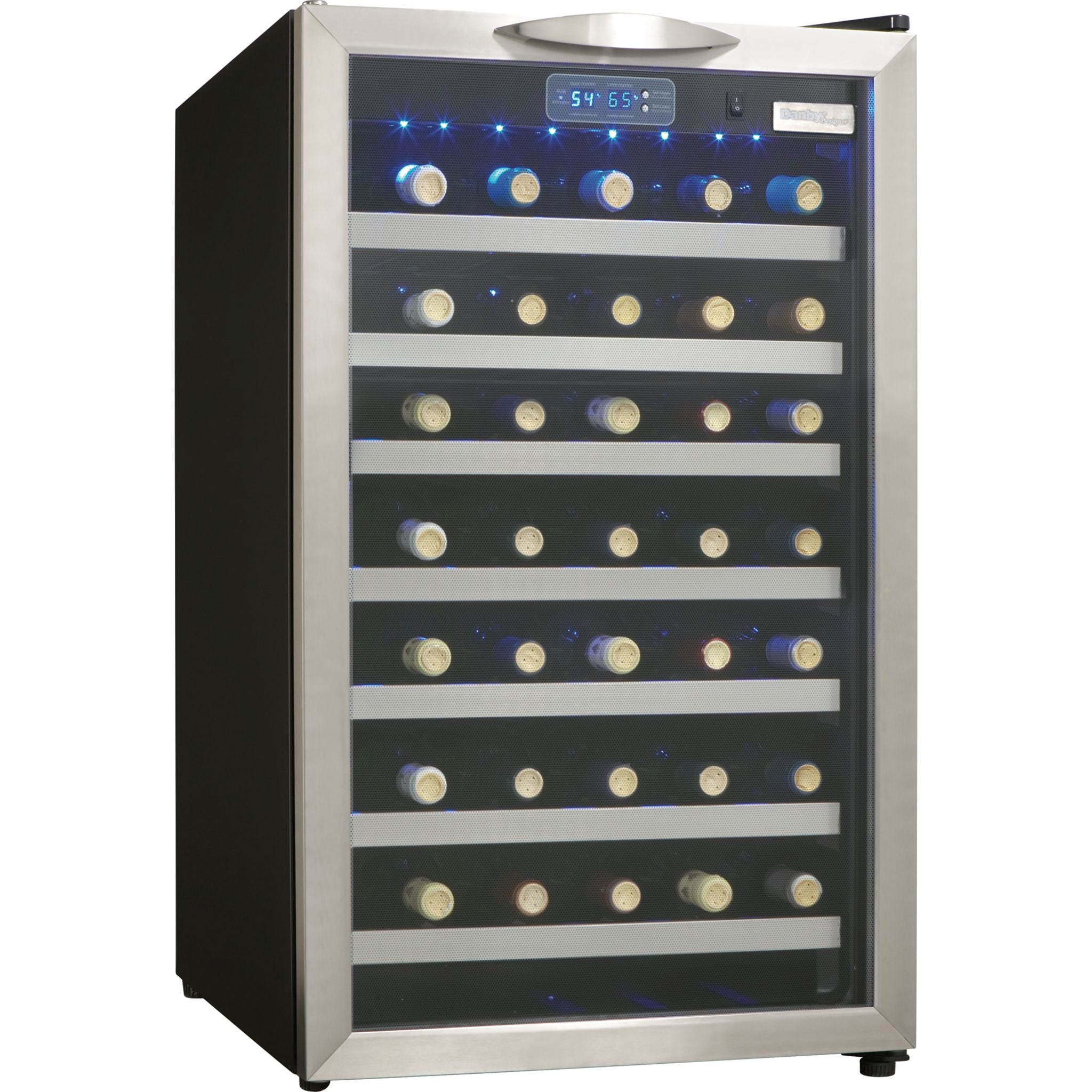 Danby DWC458BLS 18 Inch Built-In Wine Cooler Refrigerator - 45 Bottle Capacity, Dual Zone Cooling, Black Stainless Steel - Perfect for Home Bars, Restaurants & Wine Cellars