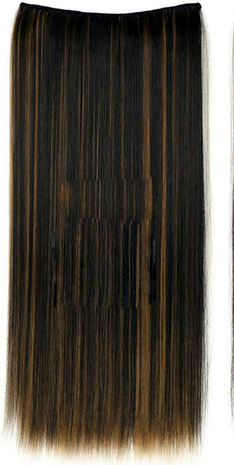 TJOM Clip-in Hair Extensions - Golden Brown to Light Blonde Highlighted Synthetic Hair Pieces for Women | Straight & Wavy Styles | Perfect for Parties, Weddings & Daily Styling