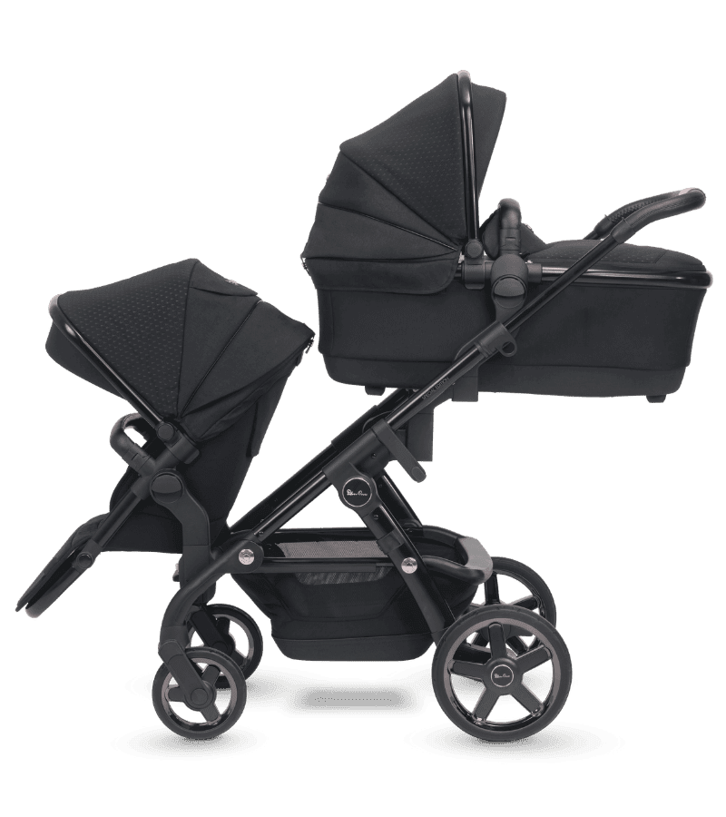 Silver Cross Wave 2022 Luxury Double Stroller for Twins - Lightweight Compact Foldable Design Perfect for Travel, Shopping & Daily Use