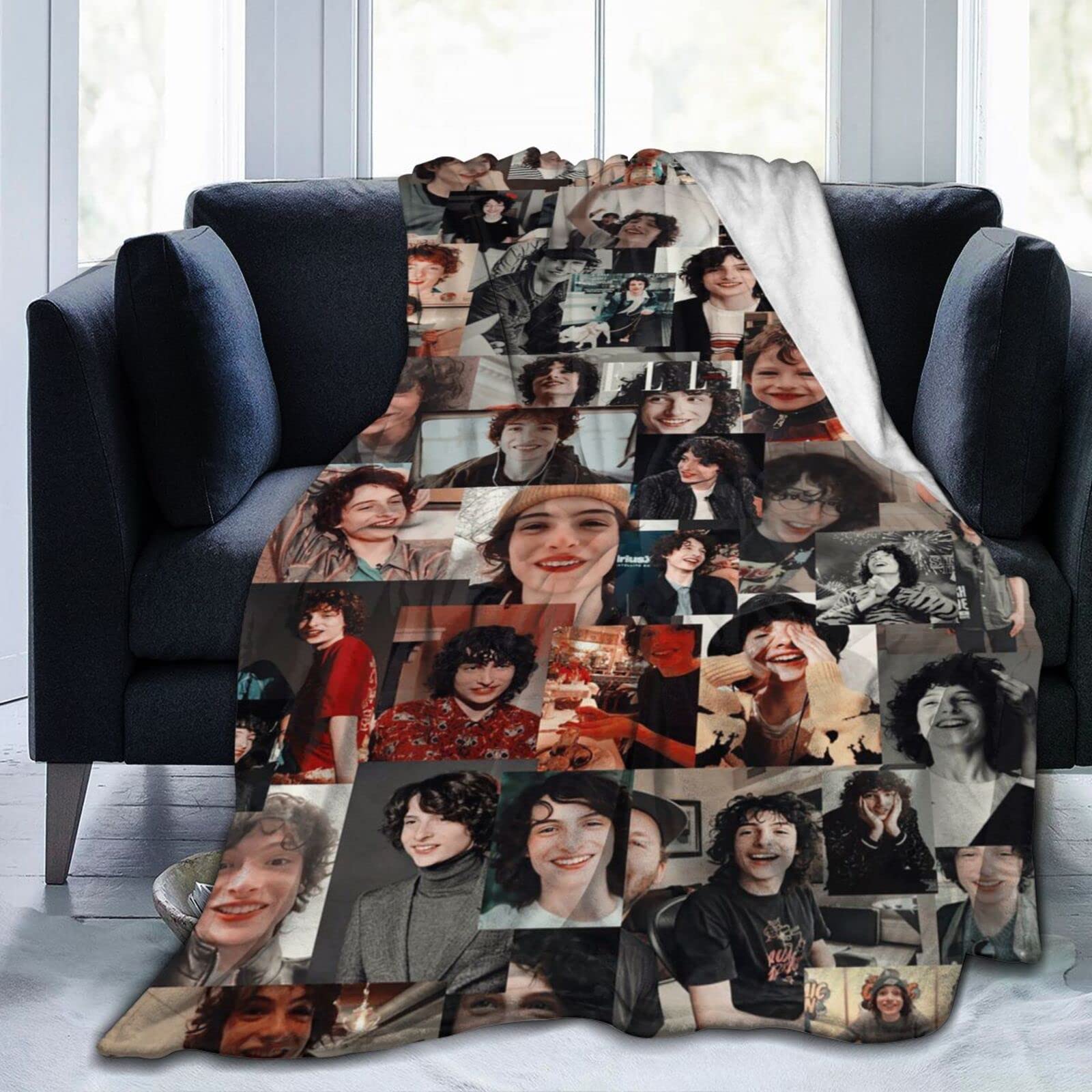 MEROHORO Finn Wolfhard Throw Blanket - Ultra Soft Flannel Fleece Blanket | Lightweight Microfiber Plush Blanket Anti-Pilling | Perfect for Sofa, Bed, Couch & Movie Nights (3 Sizes Available)
