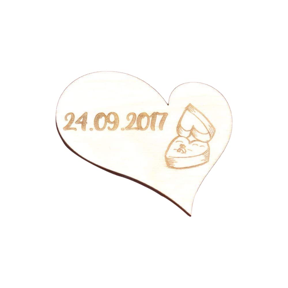 Personalized Wooden Heart Magnet Ornament - Custom Fridge Magnet for Romantic Gifts & Home Decor | Perfect for Anniversaries, Weddings & Couples