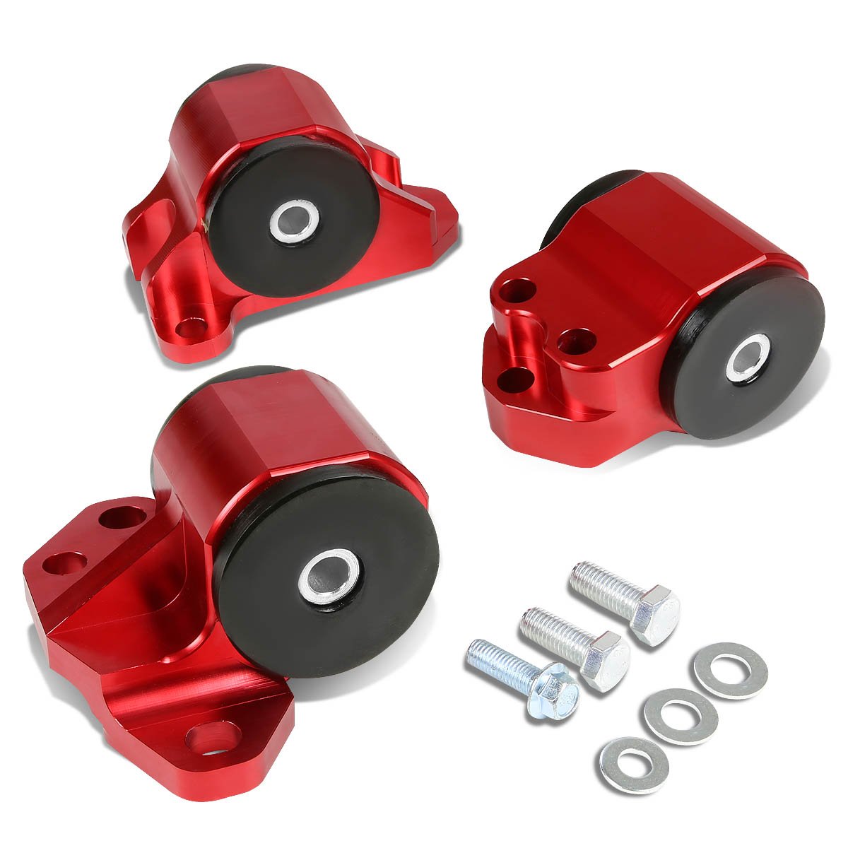 Honda/Acura B & D-Series MT Hydro Transmission Motor Engine Mount Kit (Red) - Compatible with EH EJ EG DB DC Models - Performance Upgrade for Racing & Street Use