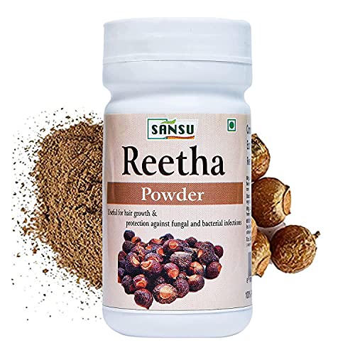 100% Organic Reetha Powder by Sansu | Pure & Natural Hair & Scalp Treatment | 100g (Pack of 3) | Promotes Hair Growth, Reduces Dandruff & Adds Shine | Ideal for DIY Hair Masks, Ayurvedic Treatments & Natural Hair Care Routines