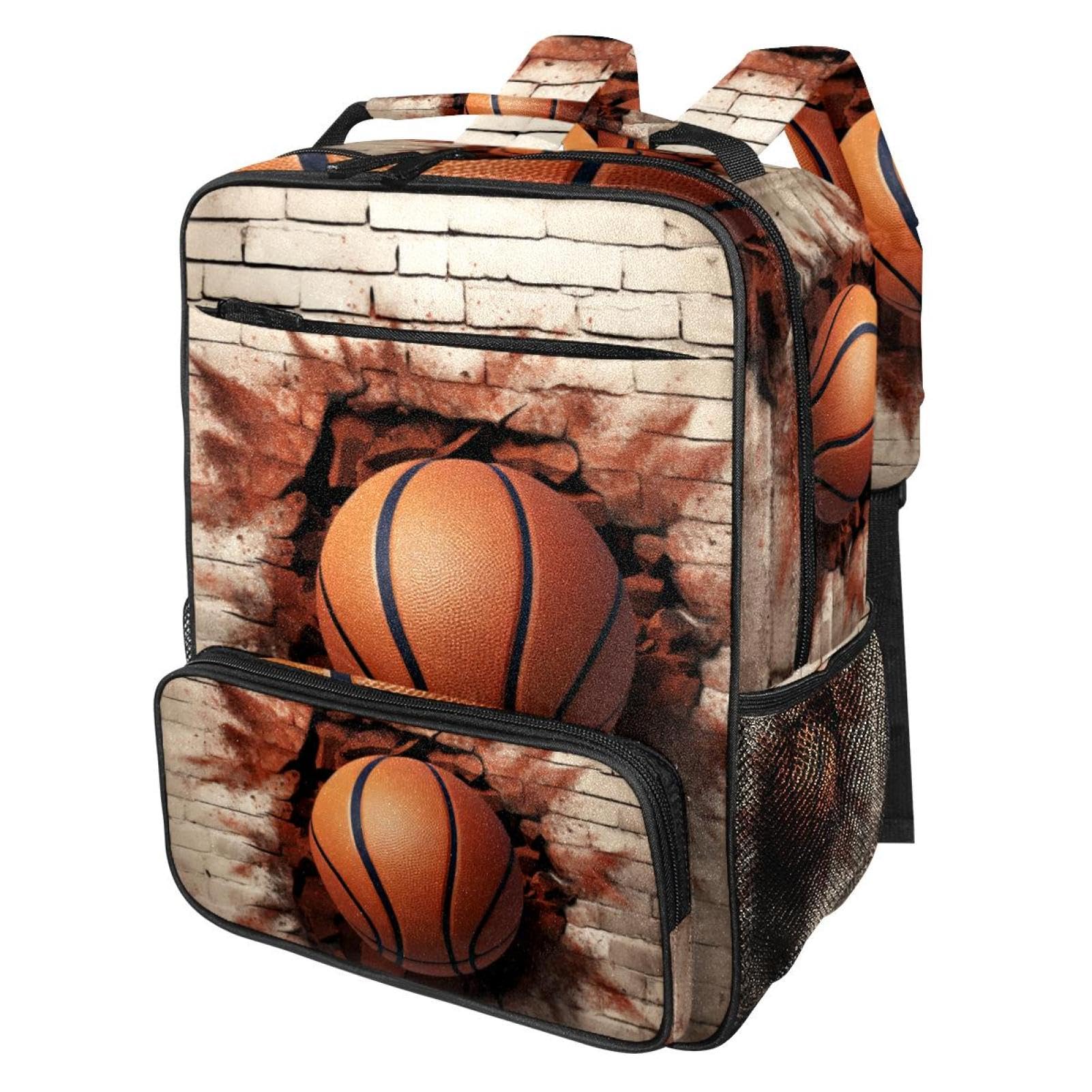 Lightweight Travel Backpack - Small Carry On Backpack with 3D Basketball Pattern Design - Perfect for School, Gym, Hiking & Airplane Travel