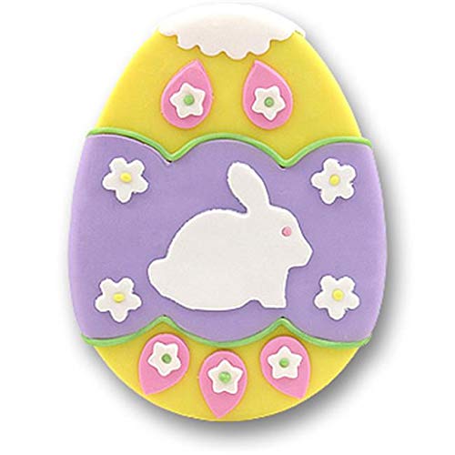 Deb & Co. Handmade Polymer Clay Easter Egg Ornament - Custom Yellow & Lavender Personalized Gift for Easter Decorations, Spring Home Decor & Holiday Tree Ornaments