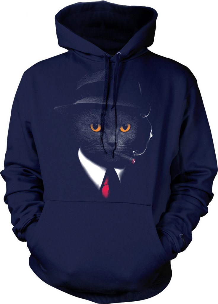 Spy Cat Hooded Sweatshirt - Cozy Undercover Cat Pullover for Men & Women | Perfect for Espionage LARP, Halloween Costumes & Secret Agent Cosplay