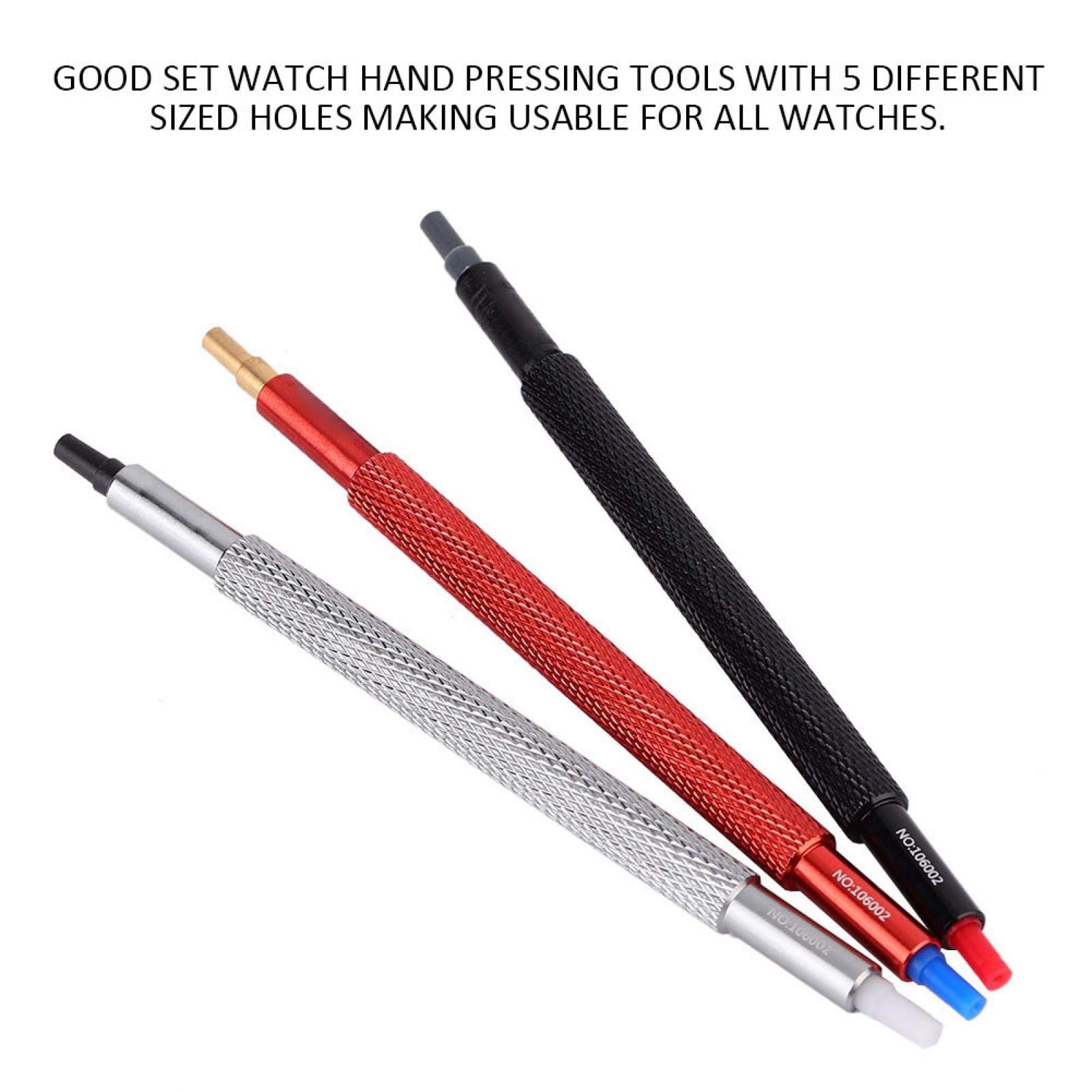 Professional Watch Hand Setting Tool Kit - 3pcs Watch Hand Pressers & Pushers with Link Pin Remover for Watchmakers & Wristwatch Repair | Perfect for Watch Strap Adjustment & Precision Watch Repair at Home or Workshop