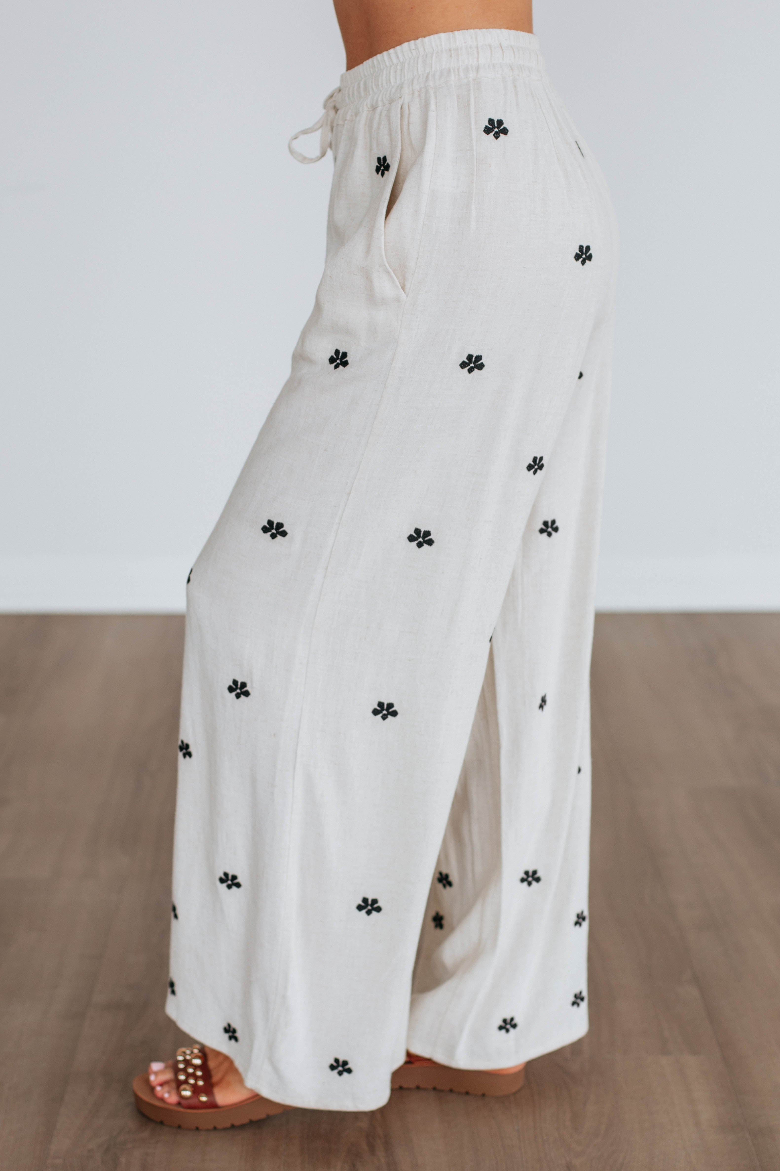 Brinley Linen Pants for Women - Breathable Summer Wide Leg Trousers - Perfect for Beach, Vacation & Casual Wear