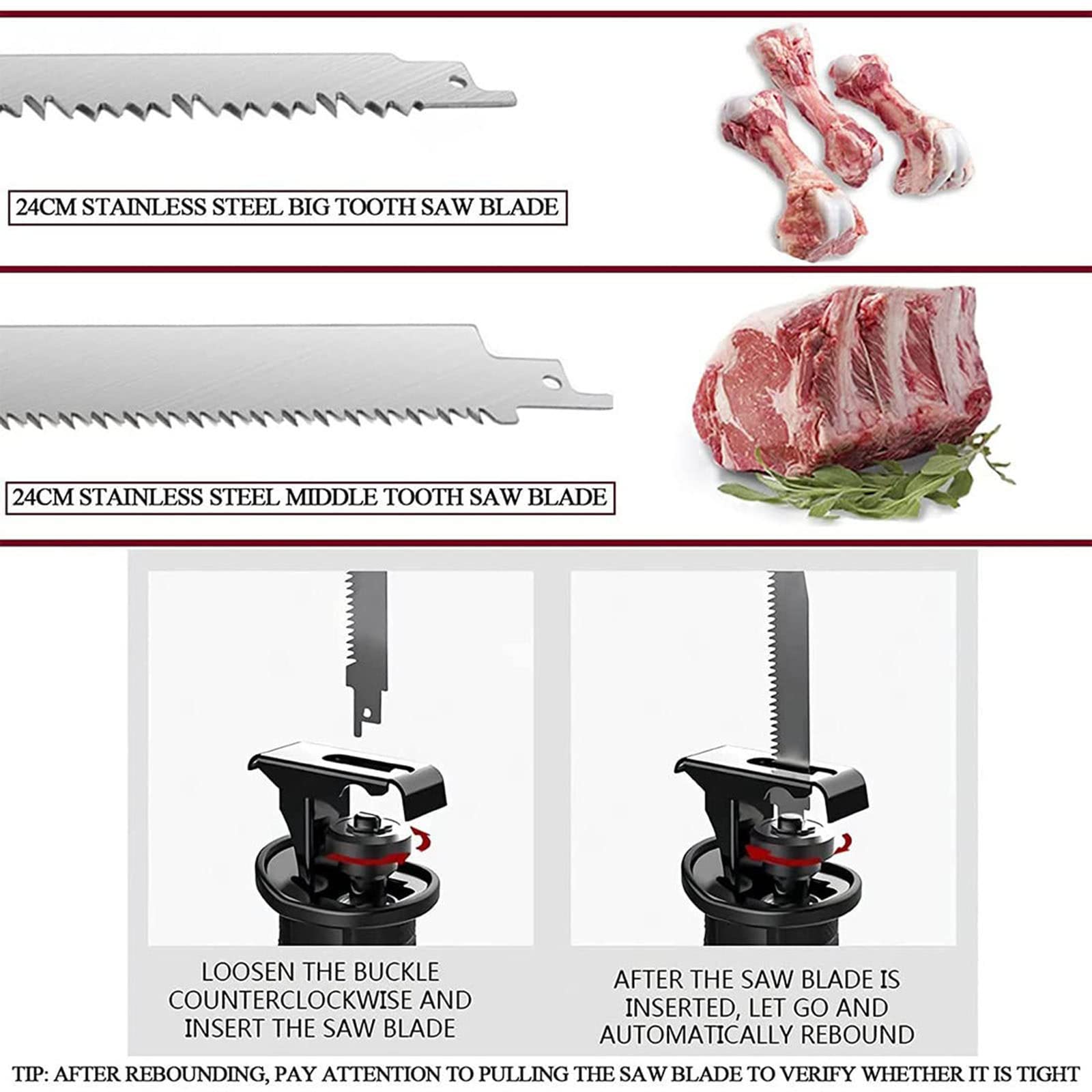Cordless Electric Butchers Saw - 1300W Bone Cutter for Meat & Poultry | Home & Commercial Use