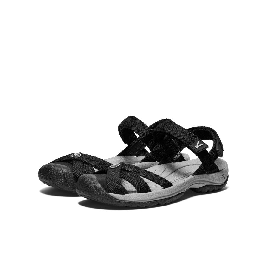 Women's Comfortable Bali Strap Sandals - Black/Alloy | Summer Beach Walking, Vacation & Casual Outfit Sandals