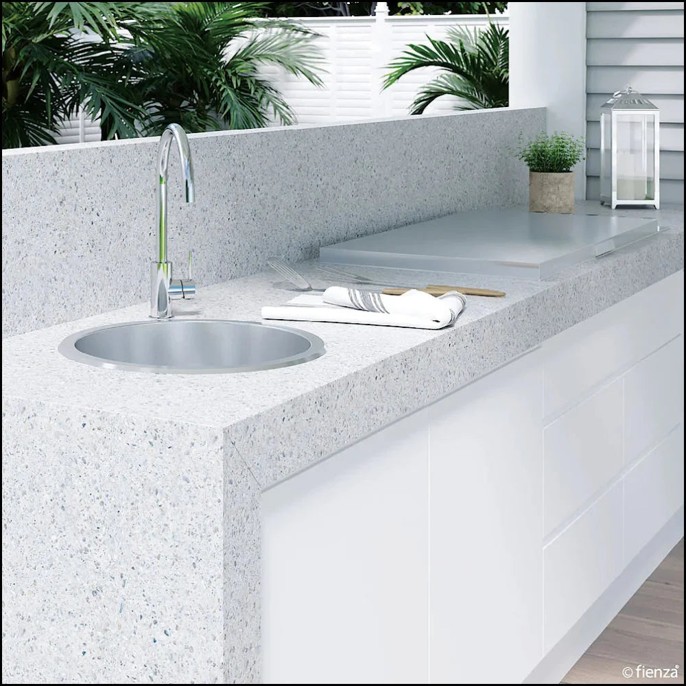 Fienza Tiva 68103 33-inch Stainless Steel Round Kitchen Sink, 16 Gauge Undermount Single Bowl with Soundproof Pad - Perfect for Modern Farmhouse, RV & Small Kitchen Remodels