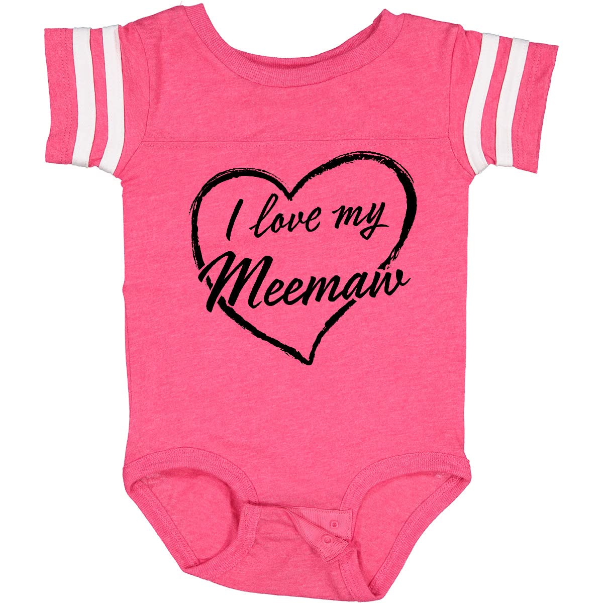 Inktastic I Love My Meemaw Black Chalk Heart Baby Bodysuit - Cute Outfit for Grandparents Day, Family Reunions & Photo Shoots