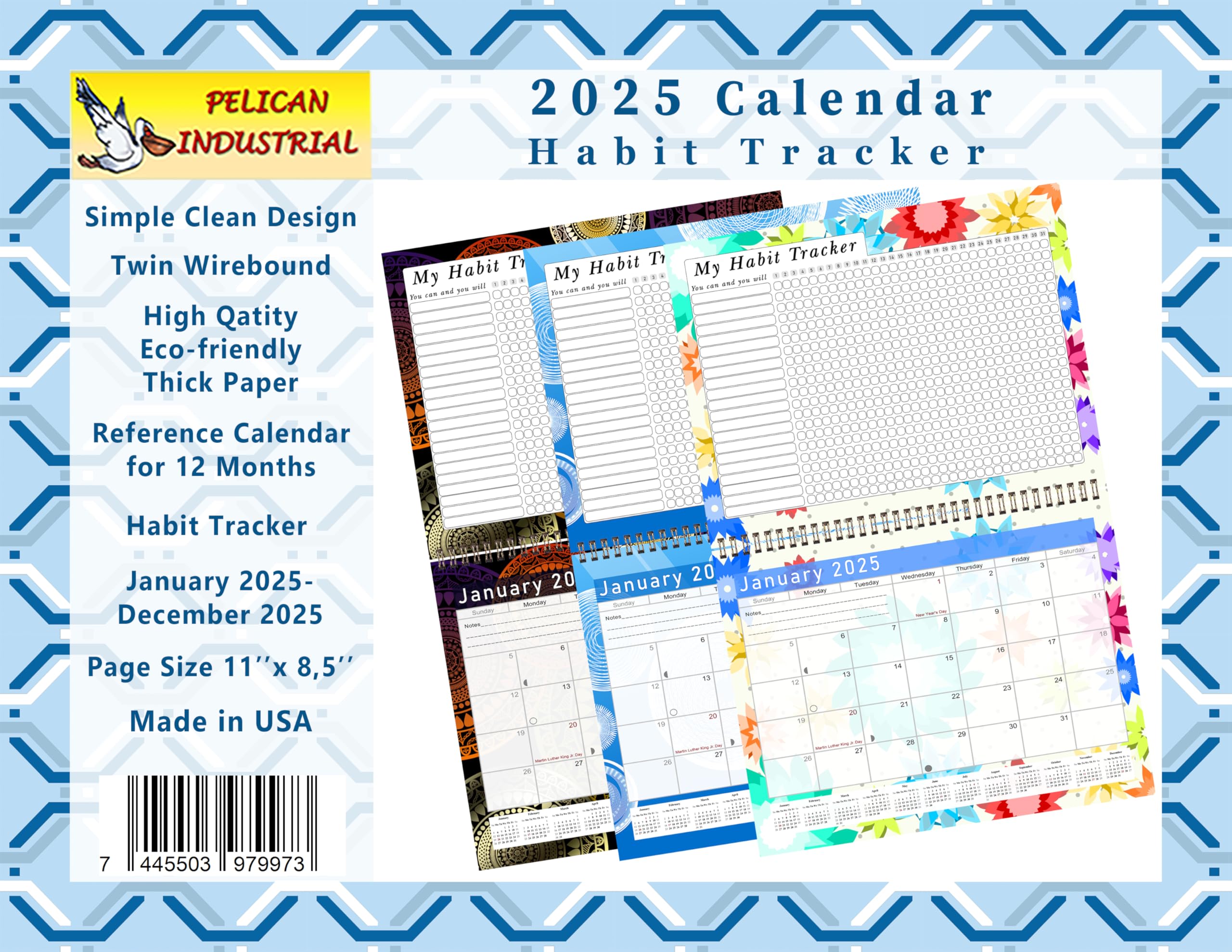 2025 Motivational Monthly Planner & Calendar - Daily, Weekly, Monthly Goal Tracking Journal with Habit Tracker - Desktop & Wall Organizer (Edition #04) - Perfect for Office, Home, or School Productivity & Time Management
