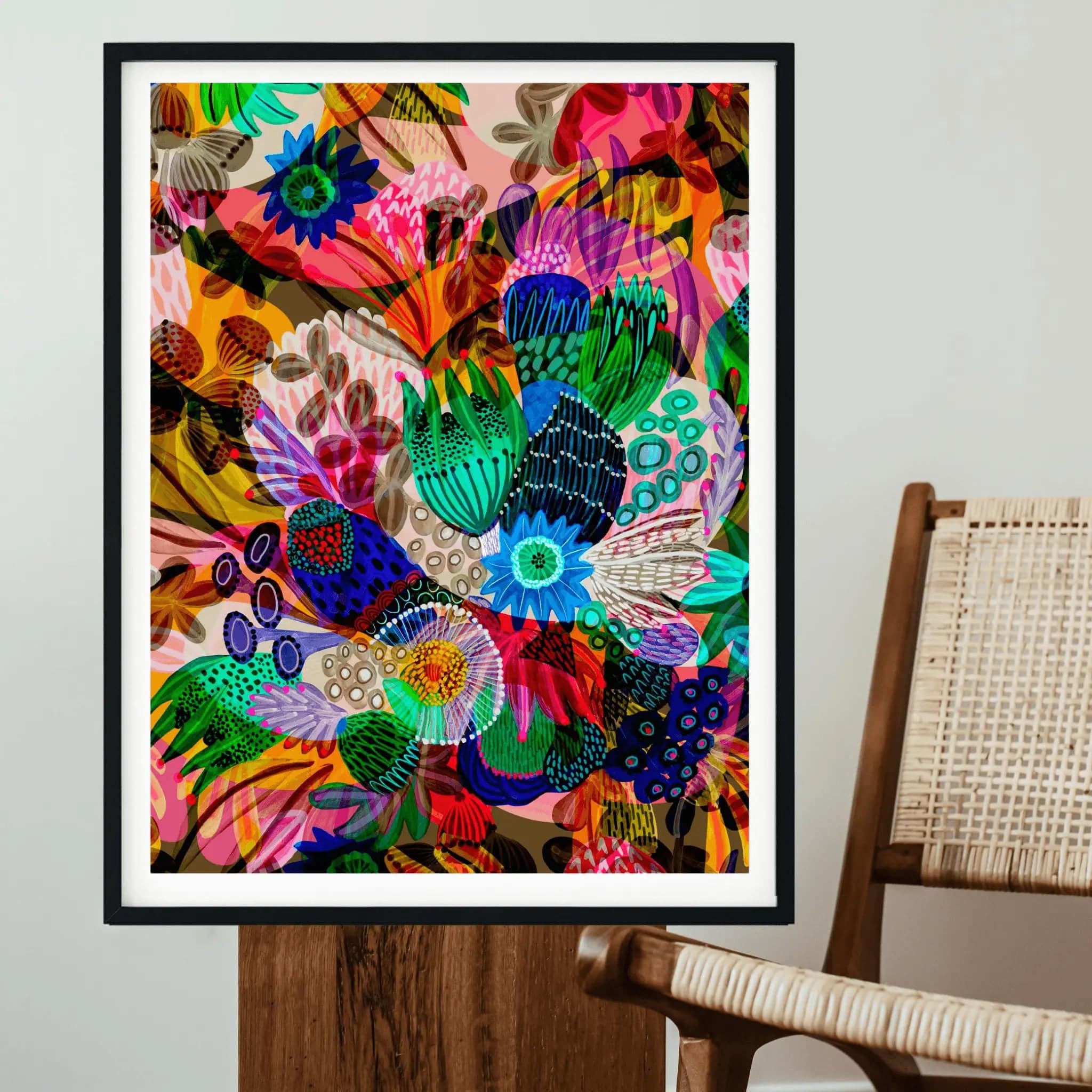 Abstract Wall Art Print - Garden of Eden Painting for Modern Home & Office Decor - Perfect for Living Room, Bedroom or Office Wall Decor