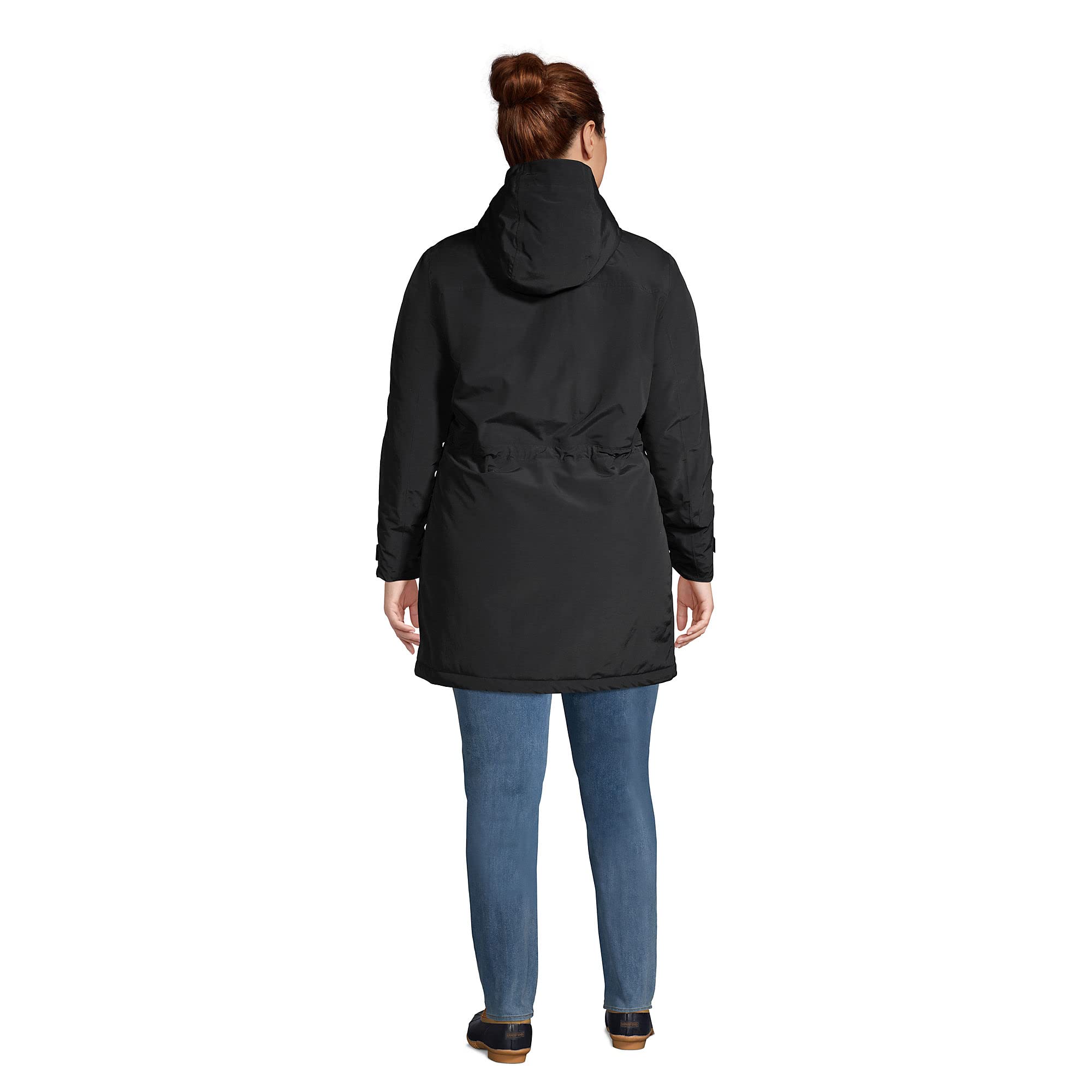 Lands' End Women's Squall Insulated Parka - Waterproof Winter Coat, Black, Petite Plus Size 3X - Perfect for Cold Weather, Snow Activities & Outdoor Adventures