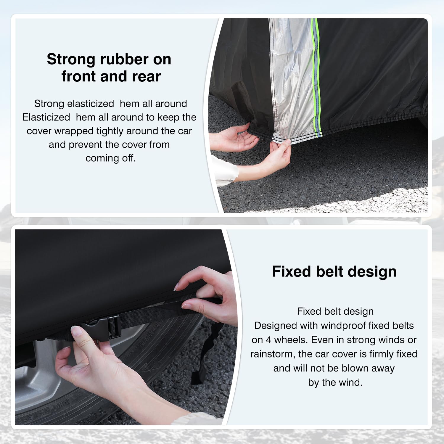 Premium Waterproof All-Weather Car Cover for Toyota Camry 1987-2025 - UV Protection, Zipper Access & Reflective Strips - Outdoor Vehicle Protection for Snow, Rain, Sun & Dust