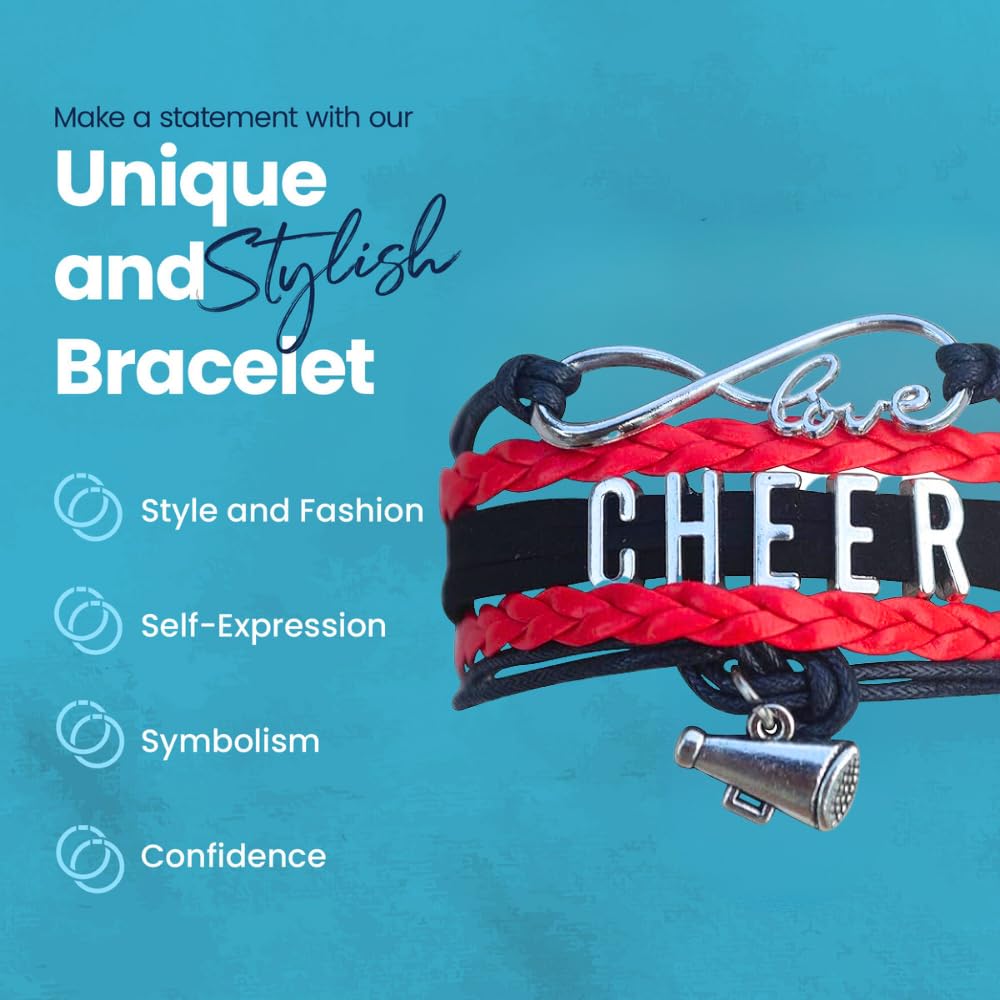 Infinity Collection Cheerleading Bracelets - Stylish Team Spirit Wristbands for Cheerleaders, Dancers & Sports Fans | Perfect for Games, Competitions & School Events