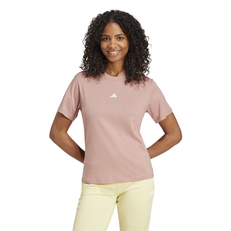 Adidas Women's Essential Small Logo Cotton T-Shirt - Comfortable Casual Wear for Everyday Outfits & Gym