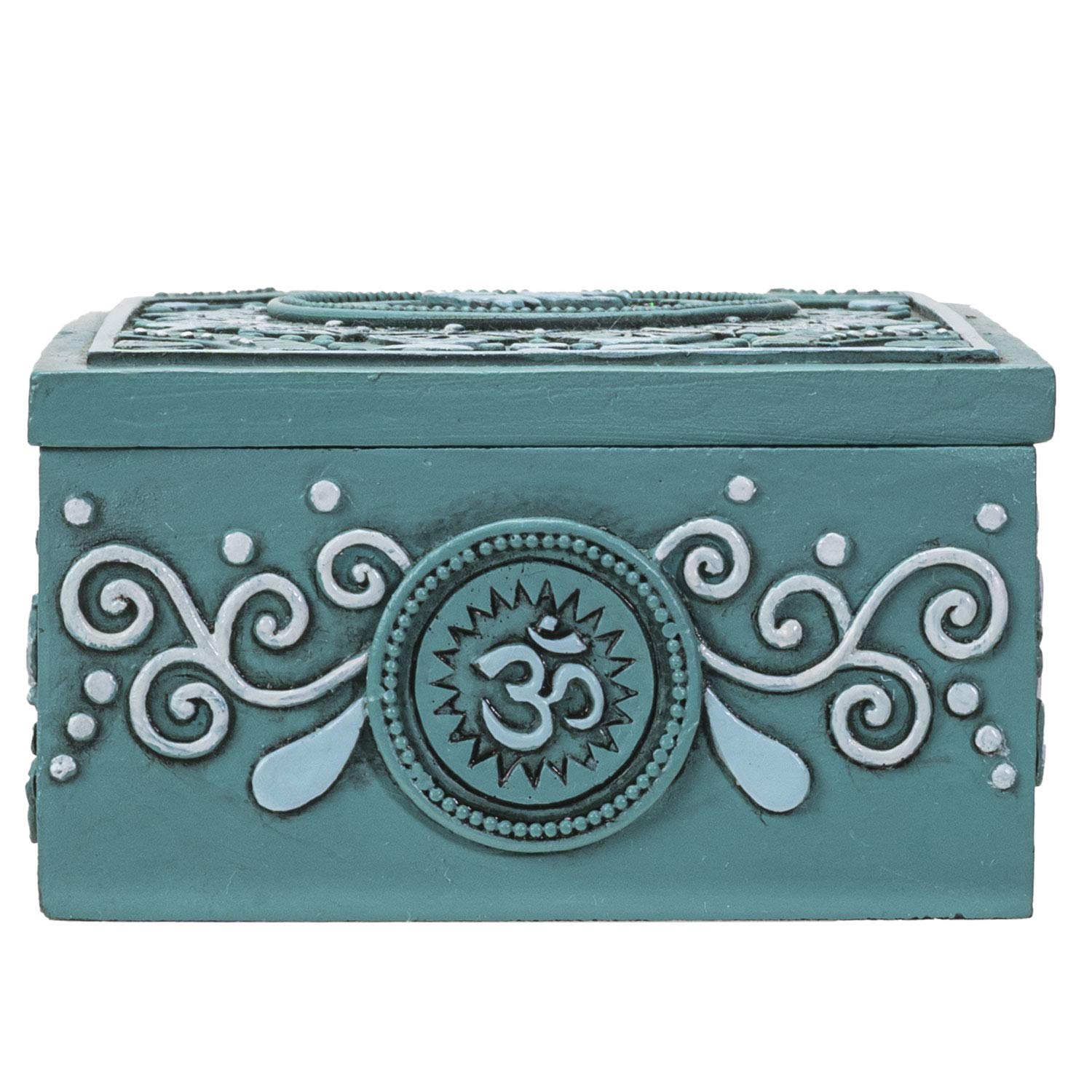 Handcrafted Mandala & Ohm Symbol Jewelry Box - Spiritual Keepsake for Tarot Cards, Crystals & Sacred Items | Perfect for Meditation, Yoga & Home Decor