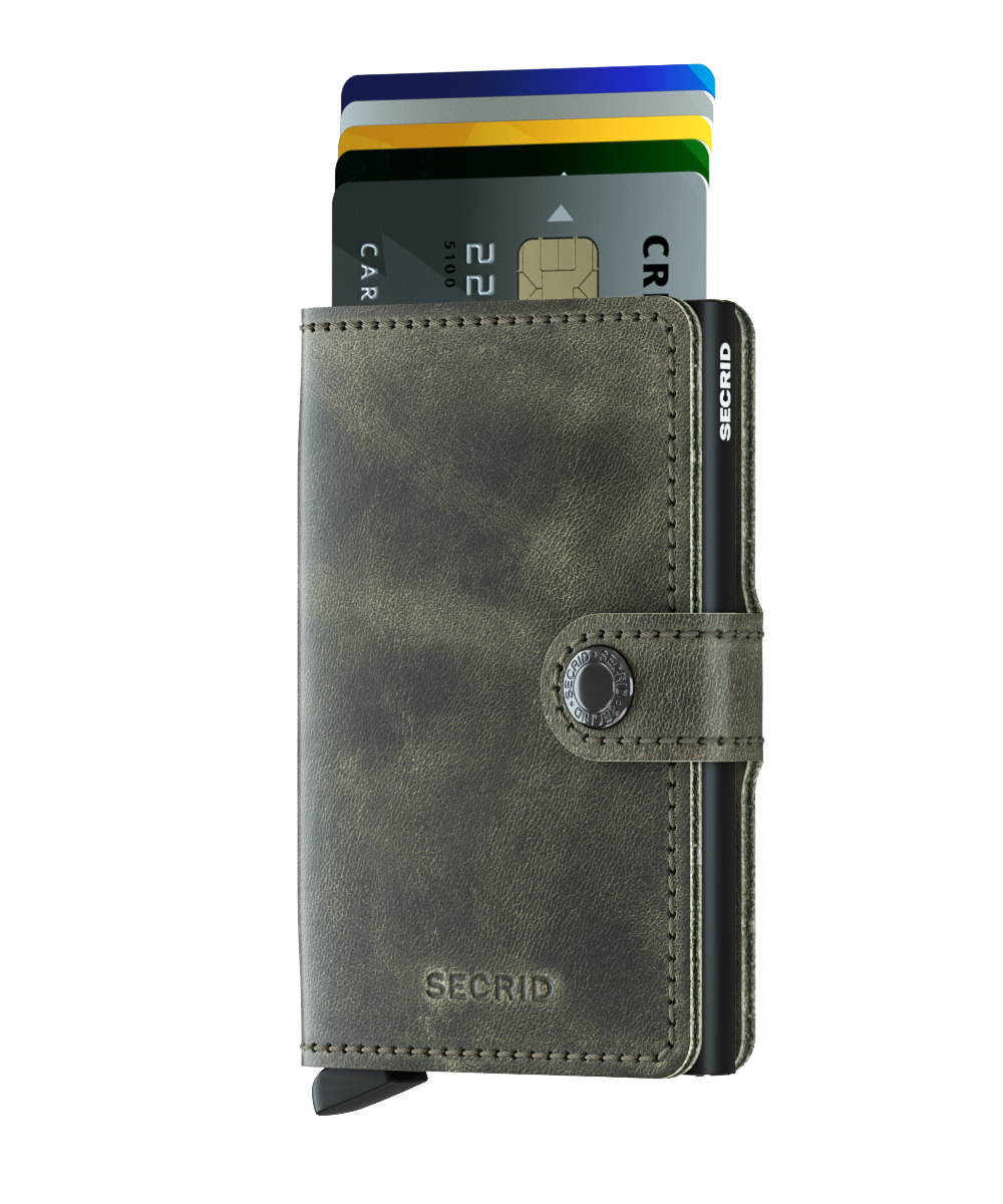 SECRID Vintage Leather Mini Wallet for Women & Men - RFID Blocking Slim Card Holder - Perfect for Travel, Business & Everyday Use