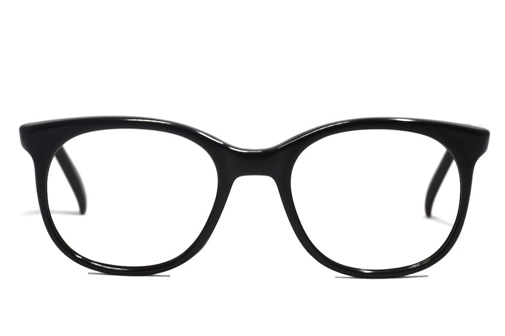 EX125 Black Vintage Acetate Eyeglasses - Retro Style Frames for Men & Women - Perfect for Reading, Fashion & Costume Parties