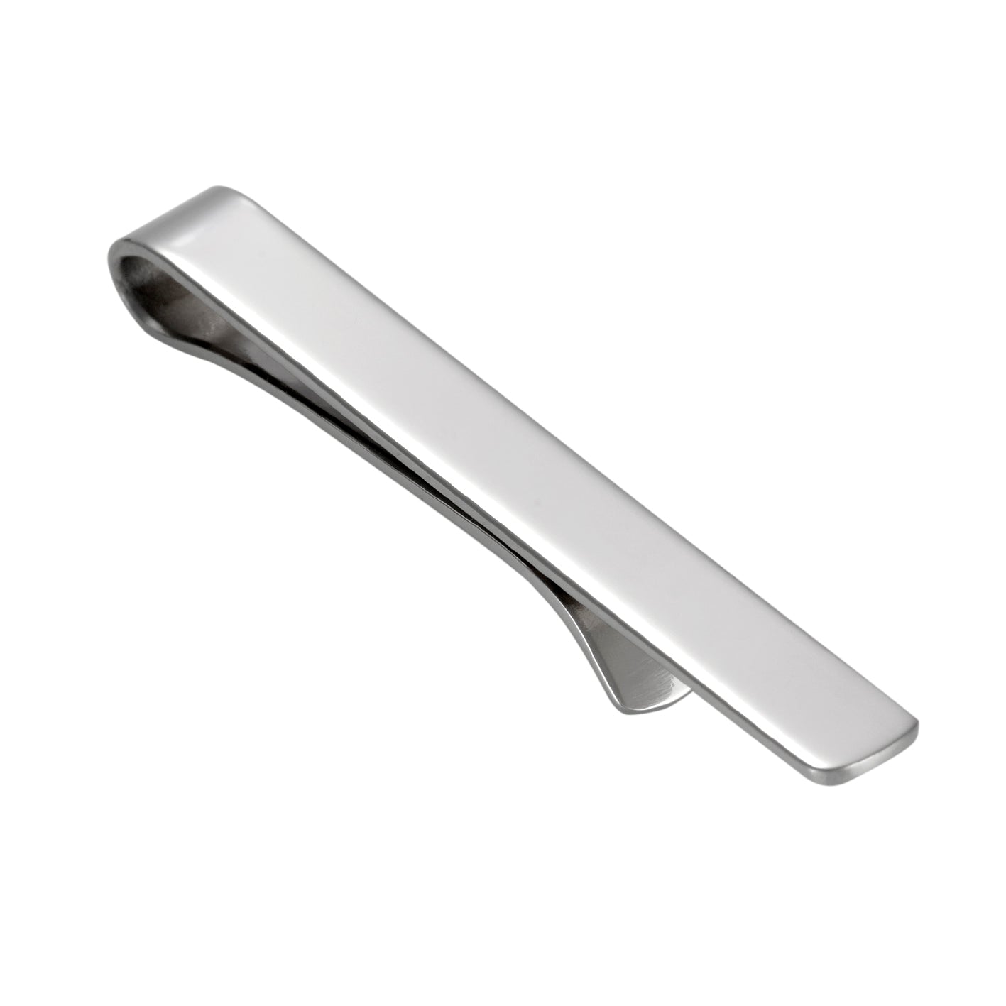 CUDWORTH White Gold Plain Bar Tie Slide for Men - Classic Elegant Tie Clip for Formal Wear, Weddings & Business Attire