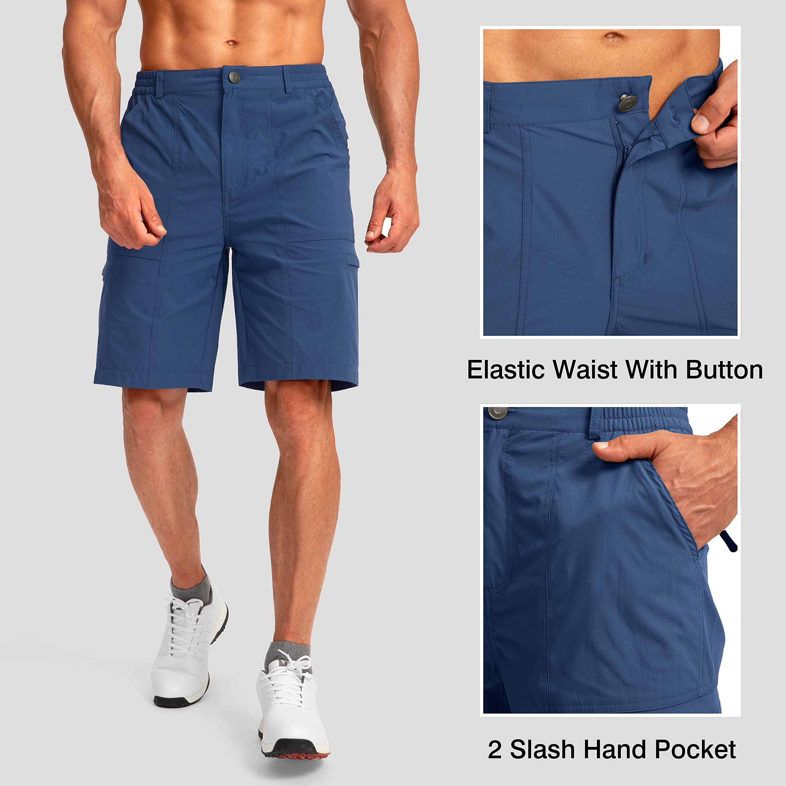 Viodia Men's Quick Dry Lightweight Hiking Cargo Shorts with 6 Pockets - Stretch Outdoor Shorts for Fishing, Golf & Summer Activities | Comfortable & Durable for All-Day Wear