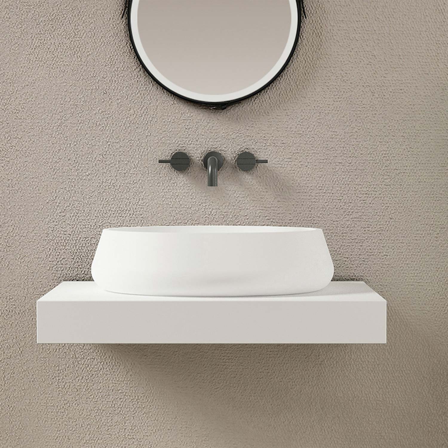 DAX ELIPSE Matte Finish Vessel Sink - Modern Bathroom Vanity Sink for Contemporary Home Decor, Perfect for Powder Rooms and Master Bathrooms
