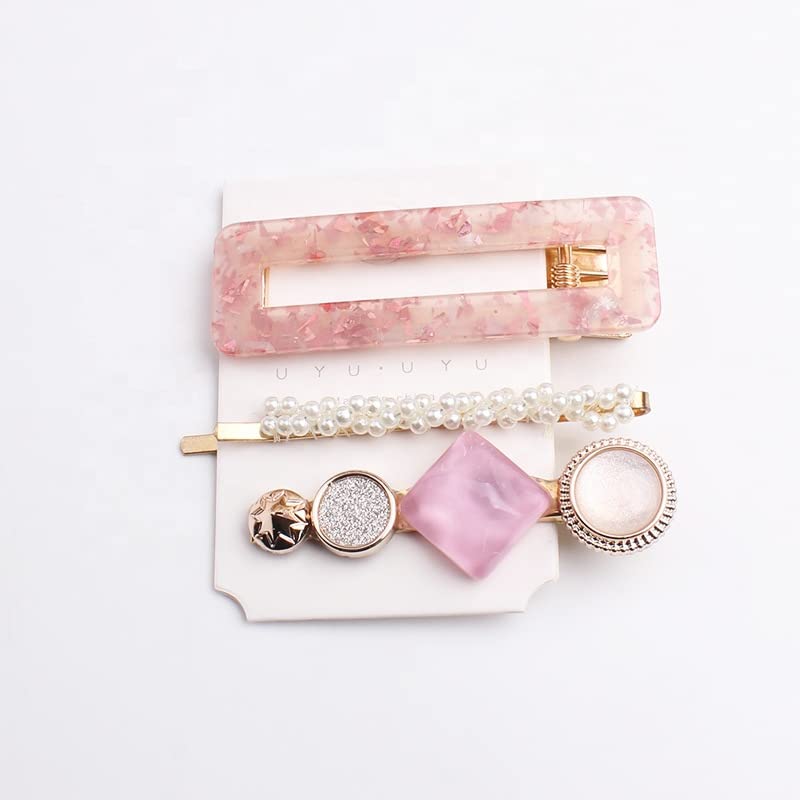 Pink Pearl Hair Clips
