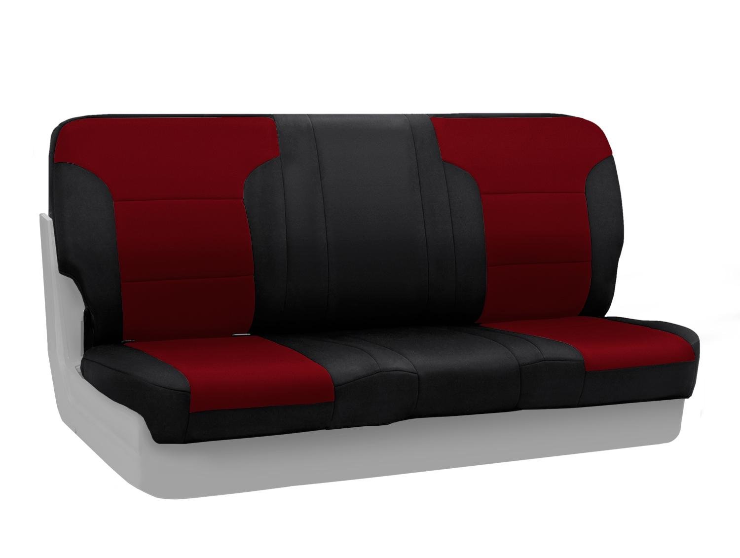 Coverking Custom Fit Neosupreme Front Bench Seat Cover for Chevrolet Silverado, Tahoe, Suburban - Wine & Black (Car Accessories, Truck Interior Protection, Weatherproof Seat Cover)