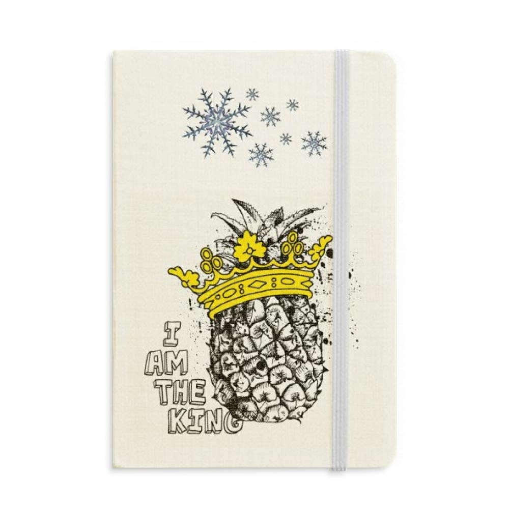 Pineapple Line Drawing Notebook - Thick Journal with Fruit King Design, Snowflakes Winter Theme - Perfect for School, Office & Gift Giving