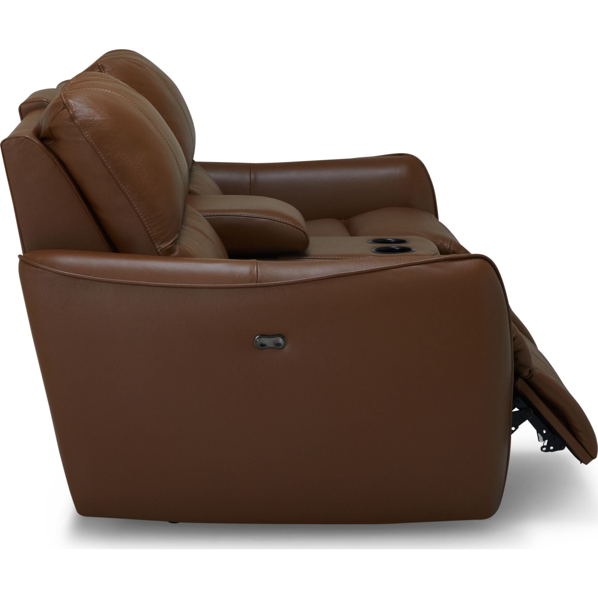 Arlo Power Reclining Loveseat with Console - Valencia Biscotti Fabric - Modern Recliner Sofa for Living Room, Home Theater & Small Spaces