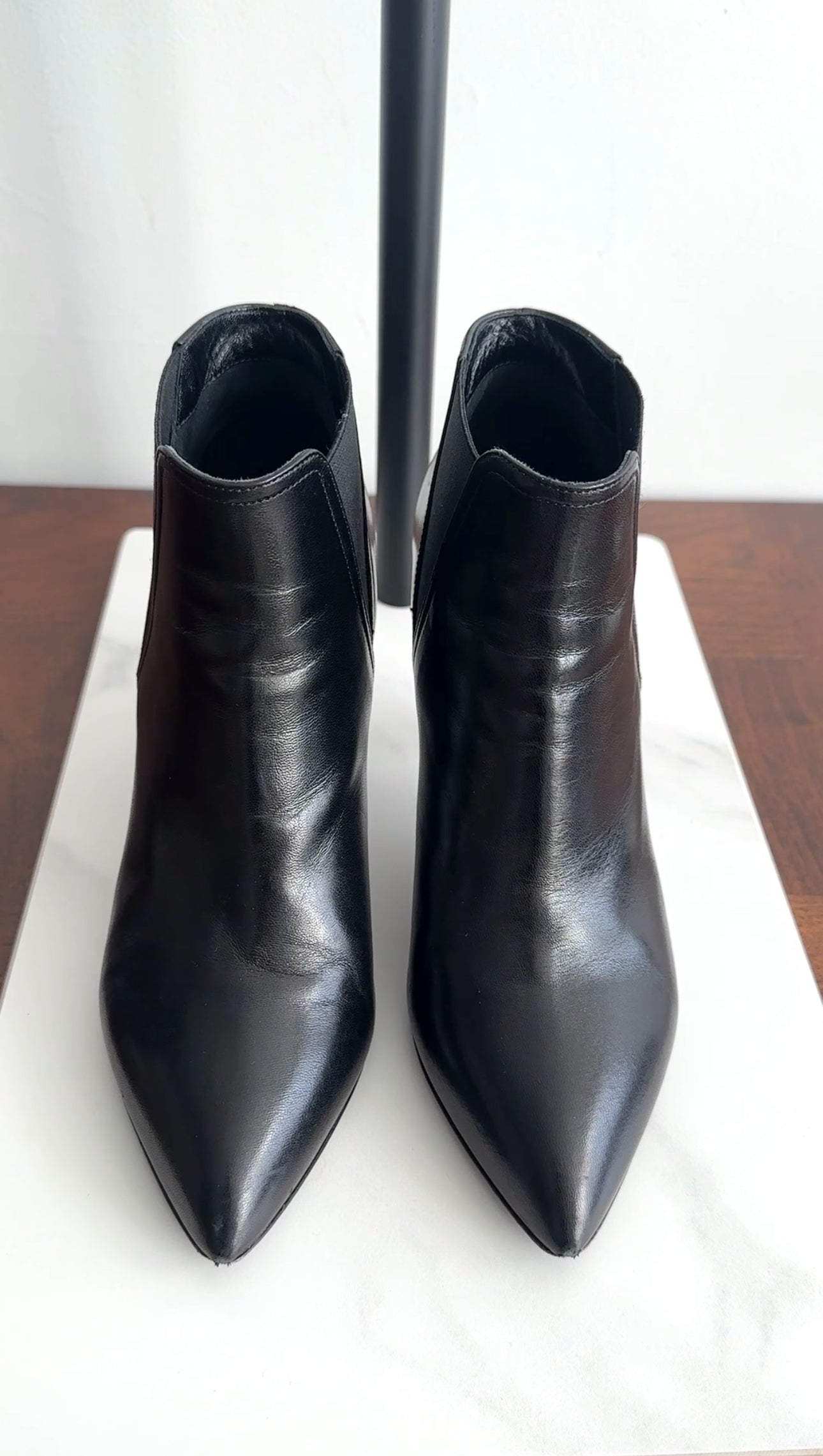 Celine Black Leather Heel Ankle Boots for Women - Stylish Chunky Heel Booties for Fall & Winter - Perfect for Office, Party & Night Out