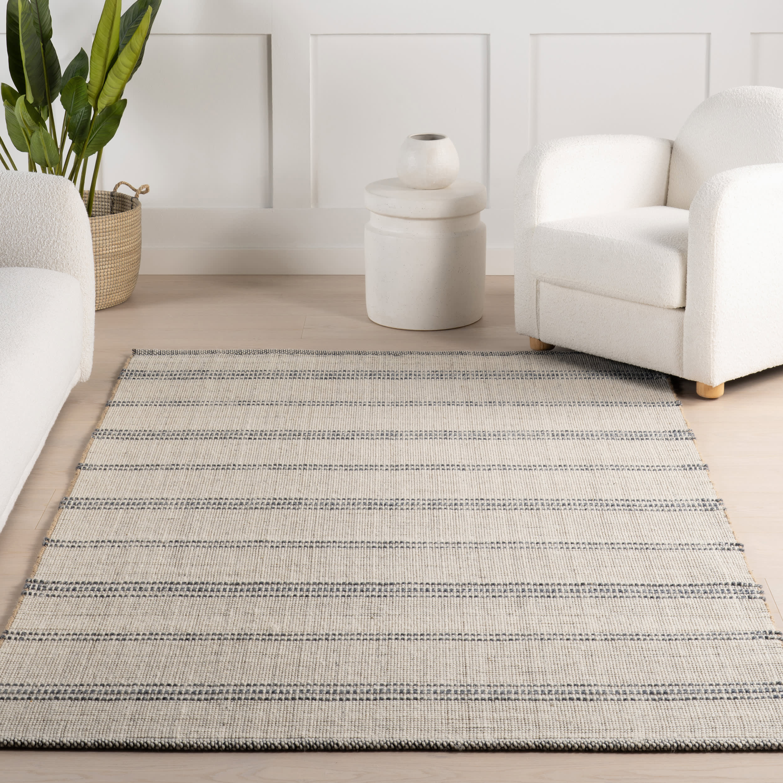 Cressida Striped Ivory Rug - Soft and Durable Area Rug for Living Room, Bedroom, or Office Decor