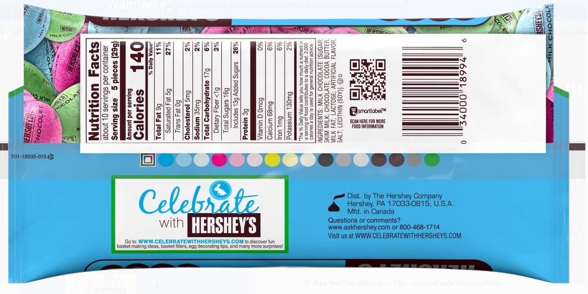 Hershey's Easter Egg 4-Pack Bundle - Milk Chocolate, Extra Creamy, Candy Coated & Cookies 'n' Creme - 10 oz Bags - Perfect for Easter Gifts, Party Favors & Holiday Treats