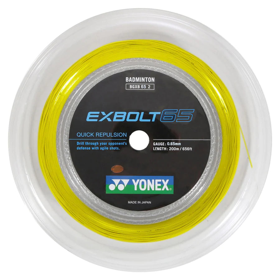 Yonex Exbolt 65 Badminton String Reel - High Performance Badminton String for Professional Players - Perfect for Tournament Play and Training Sessions
