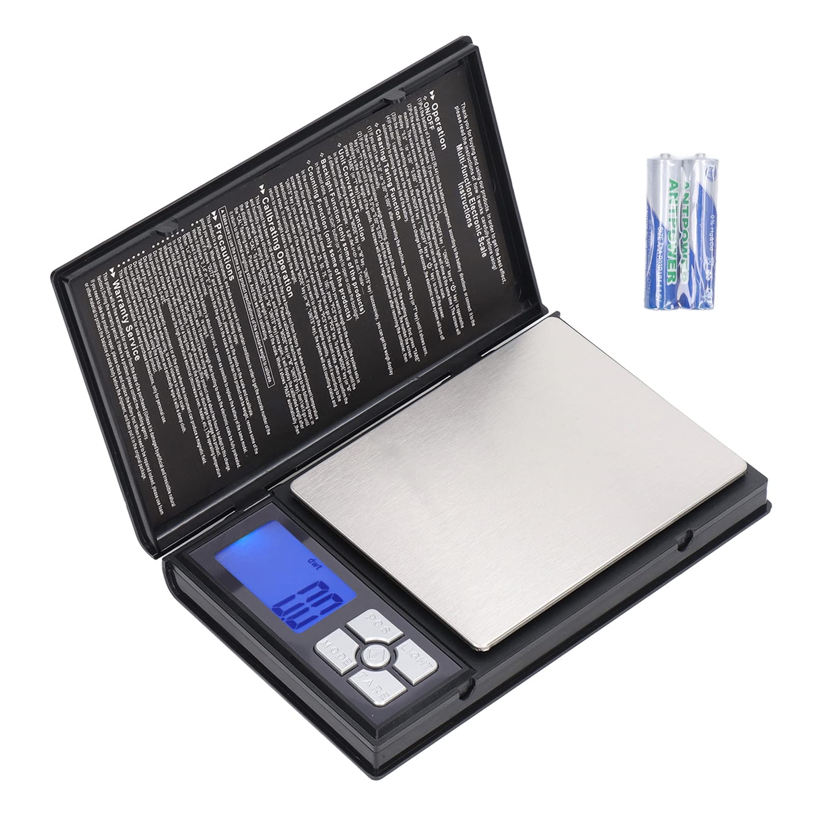 Precision Digital Kitchen Scale 0.1g to 2000g, Electronic Food Scale with LCD Display, Multifunctional Jewelry & Pocket Weighing Scale for Cooking, Baking, Coffee, Postal & Small Items