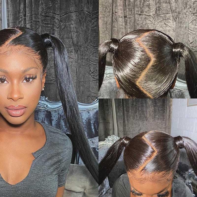 WOWANGEL Real HD Full Lace Wig Straight Human Hair Pre Plucked Natural Hairline for Women - Perfect for Daily Wear, Cosplay & Special Occasions