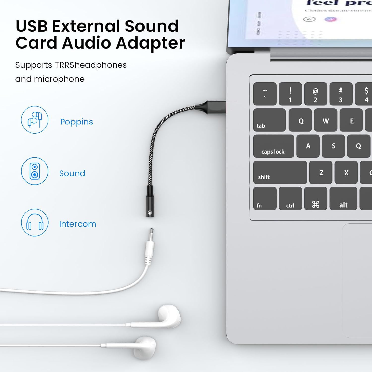 Mizi USB to 3.5mm Audio Jack Adapter - External Sound Card Converter for Headphones, PC, Laptop, Mac, Desktop, Linux & PS4 | Plug & Play Audio Dongle for Gaming, Streaming & Conference Calls (Black)