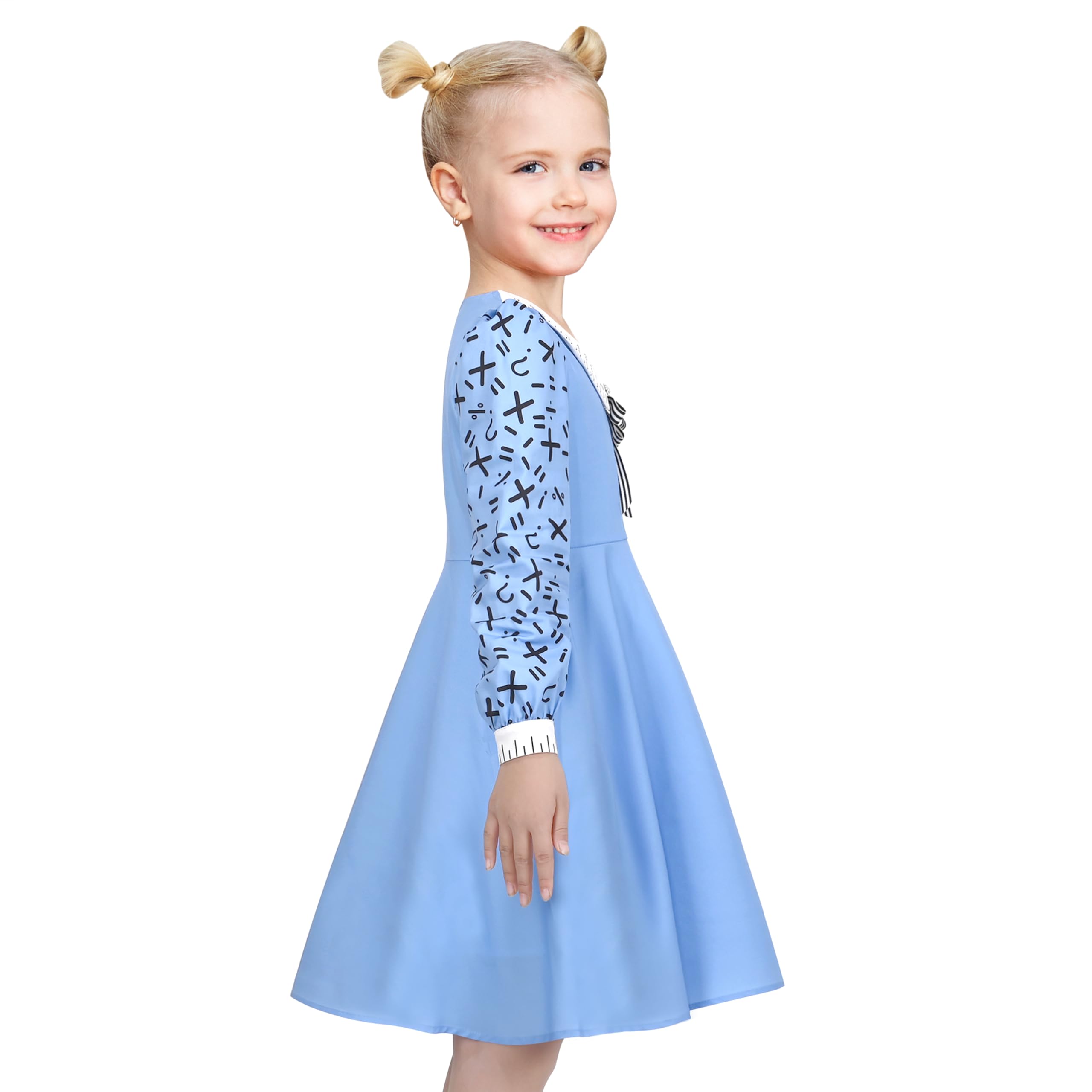 Sunny Fashion Girls Pink Floral Long Sleeve Cotton Casual Dress for Kids Size 4-8 - Perfect for School, Parties & Everyday Wear