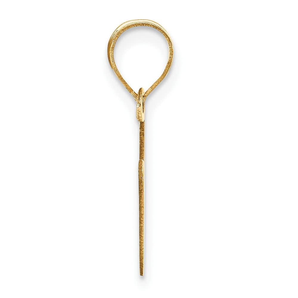 14K Yellow Gold Polished Bubble Letter V Initial Pendant Necklace - Elegant Personalized Jewelry Gift for Women, Perfect for Birthdays, Anniversaries & Special Occasions