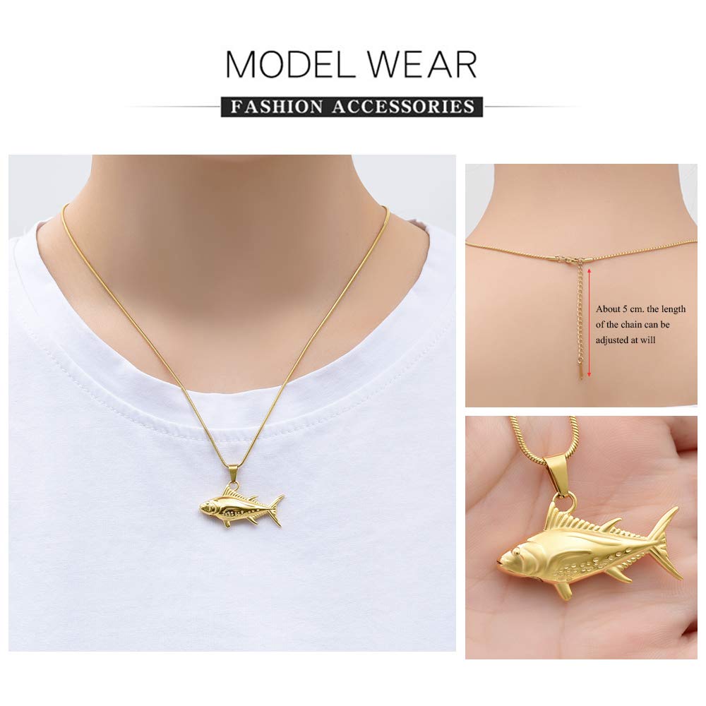 IMRSANL Cremation Jewelry - Memorial Ashes Necklace for Men & Women - Shark Fish Urn Pendant for Human & Pet Ashes - Keepsake Jewelry for Loved Ones - Perfect for Memorial Services & Everyday Remembrance