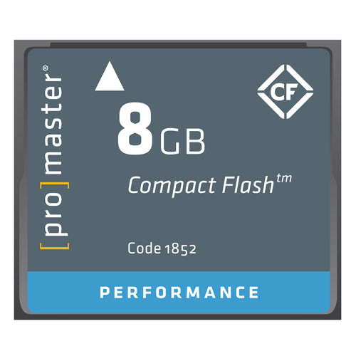 Promaster Performance 8GB CompactFlash Memory Card - High-Speed CF Card for DSLR Cameras, Digital Cameras & Professional Photography Equipment - Perfect for Action Shots, Studio Photography & 4K Video Recording