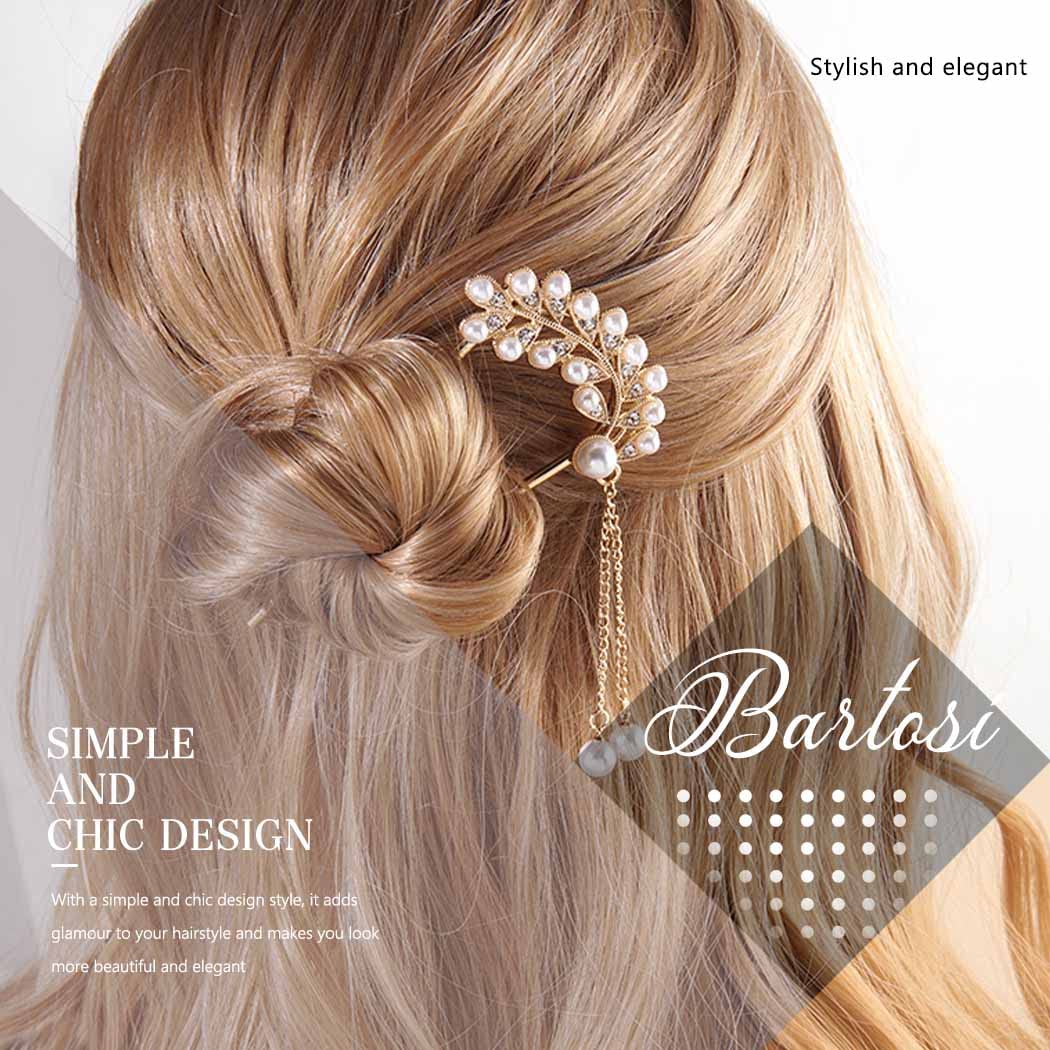 BARTOSI Crystal Hair Clips for Women - Rhinestone Hair Pins, Gold Wedding Hair Accessories for Bride, Prom, Party & Special Occasions