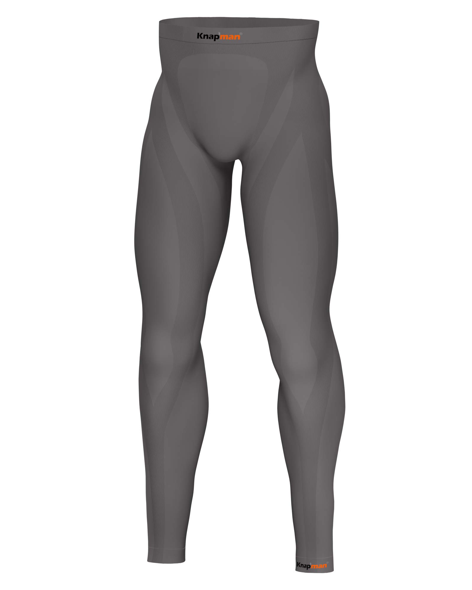 Knap'man Zoned Compression Tights for Men & Women - 45% Grey - High-Performance Workout Leggings for Running, Yoga & Gym Training